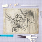 ヴィンテージアリスinワンダーランド白うさぎのデコパージュ 薄葉紙 (クラフト)