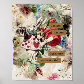 ヴィンテージアリスinワンダーランド白うさぎのポスター ポスター (正面)