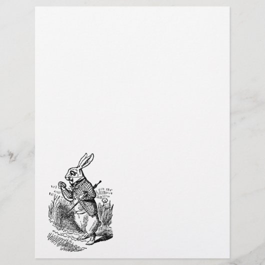 ヴィンテージアリスinワンダーランド白うさぎ時計 (正面)