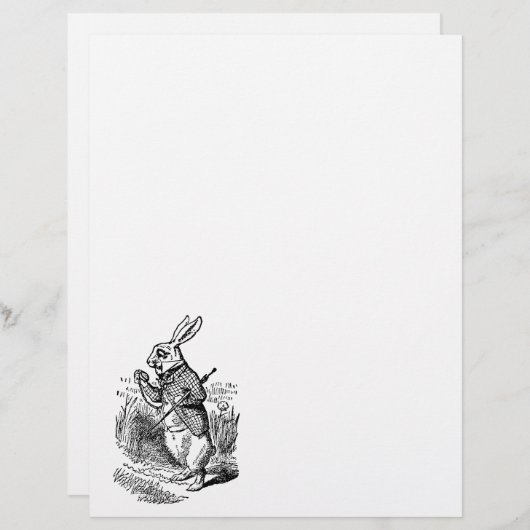 ヴィンテージアリスinワンダーランド白うさぎ時計 (正面/裏面)