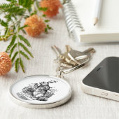 ヴィンテージアリスinワンダーランド白うさぎ時計 キーホルダー (側面)