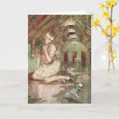 ヴィンテージアリスinワンダーランド白うさぎ カード (黄色い花)