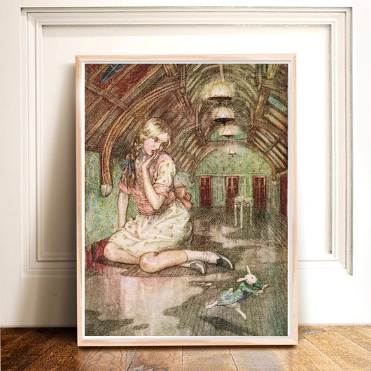 ヴィンテージアリスinワンダーランド白うさぎ ポスター