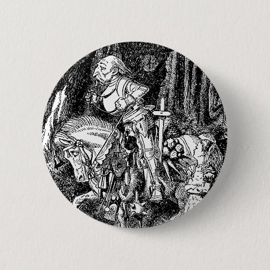 ヴィンテージアリスinワンダーランド白騎士オンホース 缶バッジ (正面)