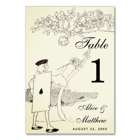 ヴィンテージアリスinワンダーランド結婚ズバラ庭師 テーブルナンバー (正面)