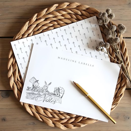 ヴィンテージアリスinワンダーランド茶パーティー名 ノートカード