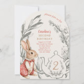 ヴィンテージアリスinワンダーランド茶2歳の誕生日 招待状 (正面)