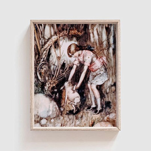 ヴィンテージアリスinワンダーランド赤ちゃんの豚 ポスター