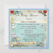 ヴィンテージアリスinワンダーランド赤ちゃんシャワーティーパーティー 招待状 (裏面)