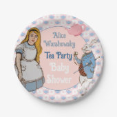 ヴィンテージアリスinワンダーランド赤ちゃんシャワー少女 ペーパープレート (正面)