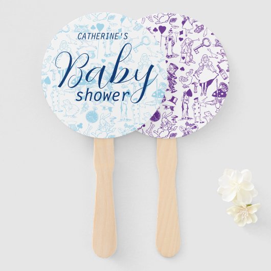 ヴィンテージアリスinワンダーランド赤ちゃんシャワー ハンドファン (正面&裏面)