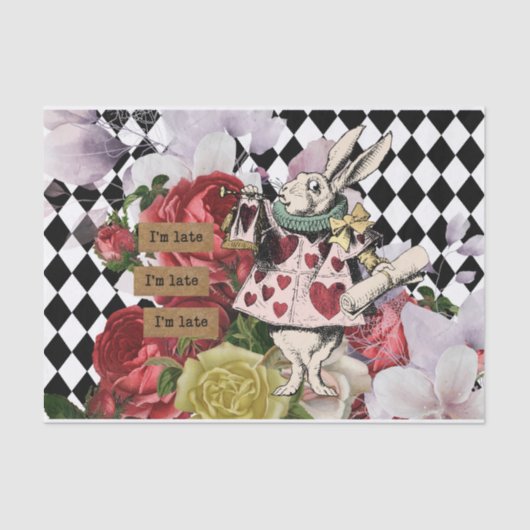 ヴィンテージアリスinワンダーランド・デカップホワイトウサギ 薄葉紙 (正面)