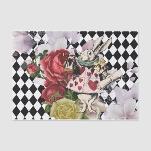 ヴィンテージアリスinワンダーランド・デカップホワイトウサギ 薄葉紙 (正面)