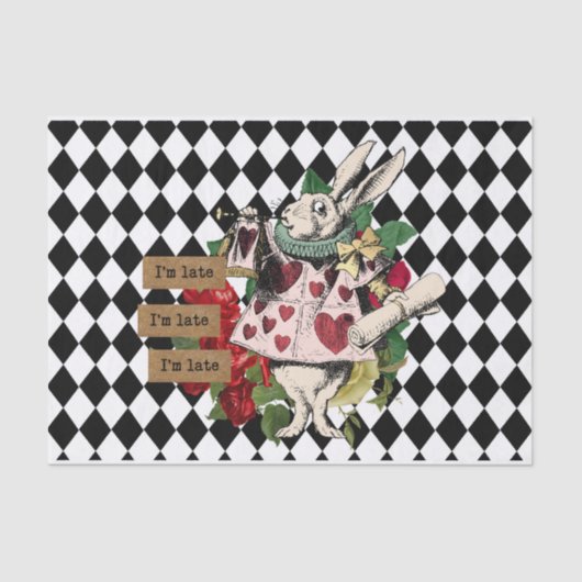 ヴィンテージアリスinワンダーランド・デカップホワイトウサギ 薄葉紙 (正面)