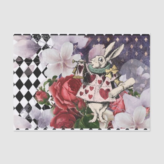 ヴィンテージアリスinワンダーランド・デカップホワイトウサギ 薄葉紙 (正面)