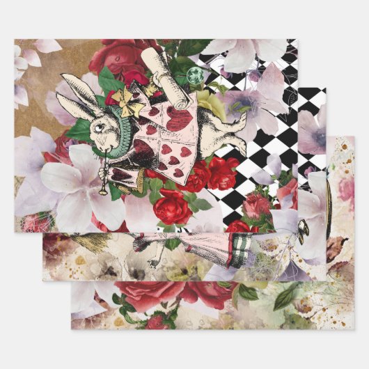 ヴィンテージアリスinワンダーランド・デクページ ラッピングペーパーシート (セット)