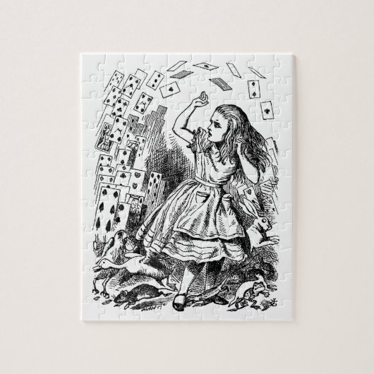 ヴィンテージアリスinワンダーランド，トランプ 飛んでいる ジグソーパズル (縦)