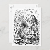 ヴィンテージアリスinワンダーランド,トランプ 飛んでいる ポストカード (正面/裏面)