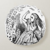 ヴィンテージアリスinワンダーランド,トランプ 飛んでいる ラウンドクッション (正面)