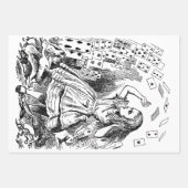 ヴィンテージアリスinワンダーランド，トランプ 飛んでいる ラッピングペーパーシート (正面3)