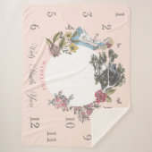 ヴィンテージアリスinワンダーランド |ベビー月マイルストーン シェルパブランケット (正面)