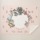 ヴィンテージアリスinワンダーランド |ベビー月マイルストーン シェルパブランケット (正面(横))