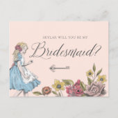 ヴィンテージアリスinワンダーランド |私の花嫁になれる？ インビテーションポストカード (正面)