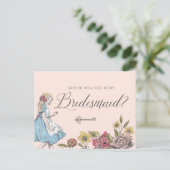 ヴィンテージアリスinワンダーランド |私の花嫁になれる？ インビテーションポストカード (スタンド正面)