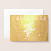 ヴィンテージアリスin Wonderland Christmas Card 箔カード (封筒付き正面)