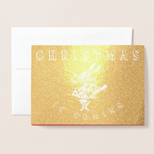 ヴィンテージアリスin Wonderland Christmas Card 箔カード (封筒付き正面)