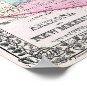 ヴィンテージアリゾナとニューメキシコの地図 ポスター (角)