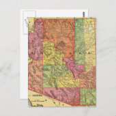 ヴィンテージアリゾナの地図(1909年) ポストカード (正面/裏面)