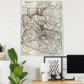 ヴィンテージアリゾナの地図（1911年） ポスター (ホームオフィス)