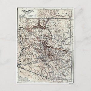 ヴィンテージアリゾナの地図（1911年） ポストカード