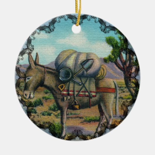 ヴィンテージアリゾナデザートアンドドンキーオーナメント セラミックオーナメント (正面)