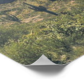 ヴィンテージアリゾナデザートランドスケープSaguaro Cactus ポスター (角)