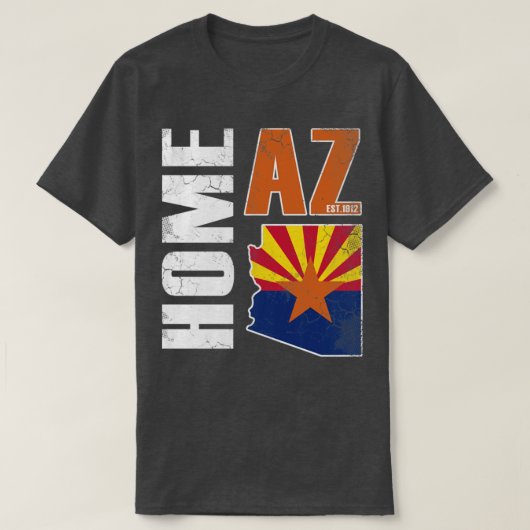ヴィンテージアリゾナホーム国旗の地図アルゾニア Tシャツ (デザイン正面)