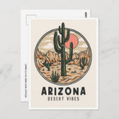 ヴィンテージアリゾナ州サボテン砂漠ビーブアメリカ ポストカード (正面/裏面)