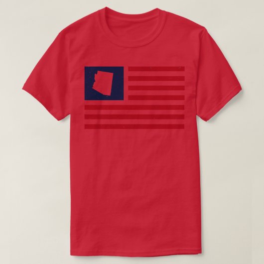 ヴィンテージアリゾナ米国国旗レトロアメリカ国旗の星 Tシャツ (デザイン正面)