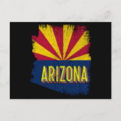 ヴィンテージアリゾナAZ州旗マップおみやげ70s ポストカード (正面)