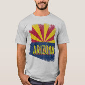 ヴィンテージアリゾナAZ州旗マップおみやげ70s Tシャツ (正面)