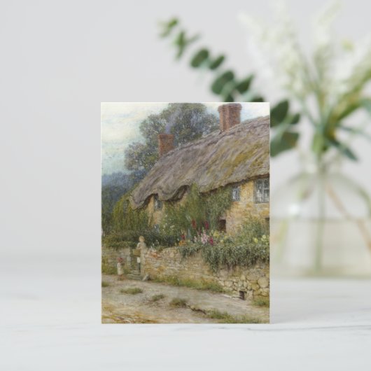 ヴィンテージアリンガム母の子がコテージに入る ポストカード (スタンド正面)