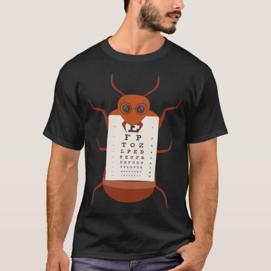 ヴィンテージアリ昆虫ベビーアリ目チャートoptician D Tシャツ (正面)