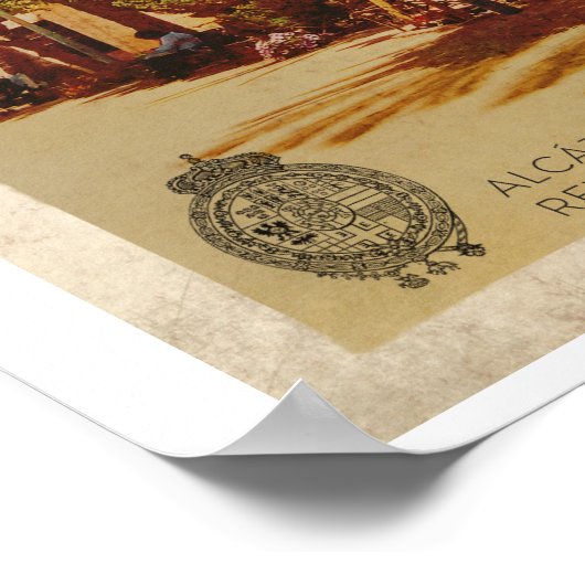 ヴィンテージアルカザールオブセビリア旅行ポスター ポスター (角)