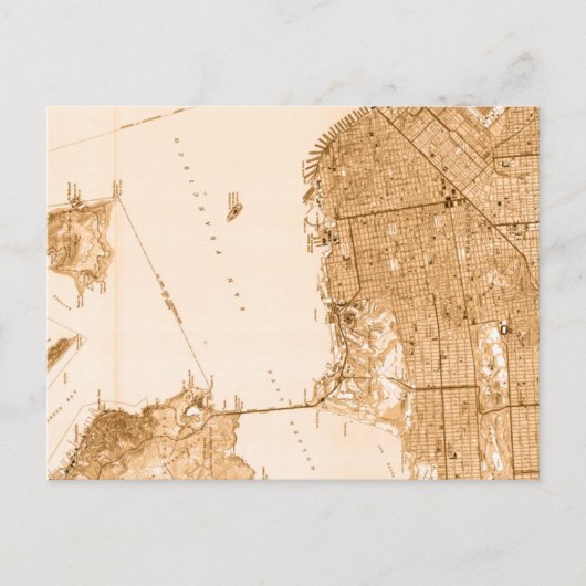 ヴィンテージアルカトラズサンフランシスコ地図はがき ポストカード (正面)