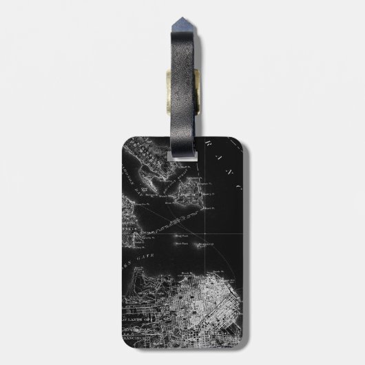 ヴィンテージアルカトラズ地図ラゲージタグ ラゲッジタグ (裏面縦)