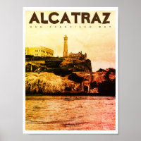 ヴィンテージアルカトラズ島旅行ポスター