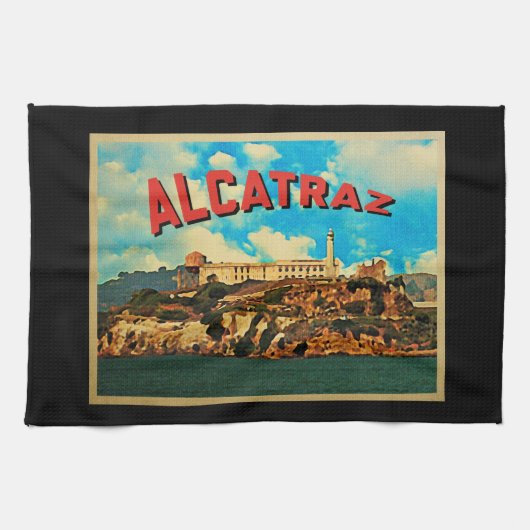 ヴィンテージアルカトラズ島 キッチンタオル (横)