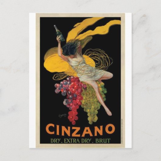 ヴィンテージアルコール広告プリント ポストカード (正面)