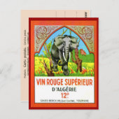 ヴィンテージアルジェリアワインヴィンルージュスペリュー ポストカード (正面/裏面)